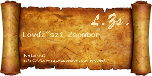 Lovászi Zsombor névjegykártya